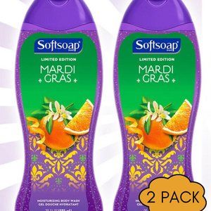 2 X NEW RARE Softsoap Mardi Gras Moisturizing Body Washes Limited